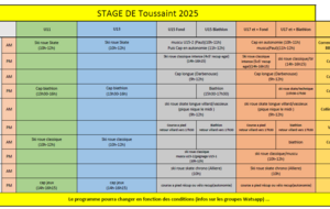 Programme Stage Toussaint 2025